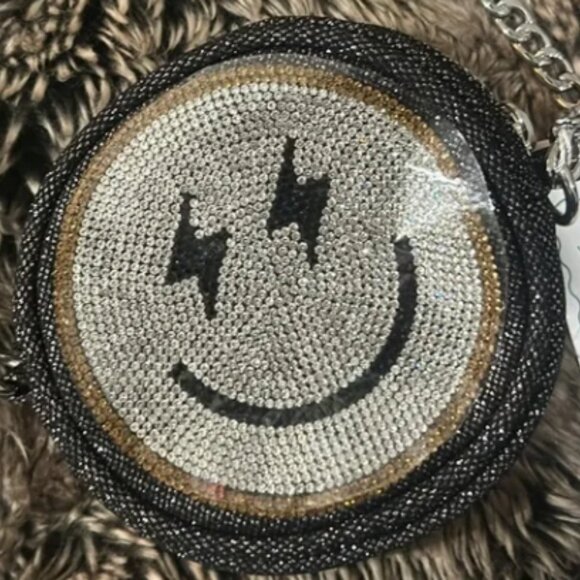 Skinny Dip Micro Chain Bag SMILEY Diamond Encrusted Crossbody NWT - Picture 2 of 6